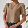 thumbnail image 6 of Womens Short Sleeve Tops with Side Loose Fit Shirts,T Shirt Summer Tops Short Sleeve Fashion Basic Casual Oversized Beach Vacation Clothes 2025 Trendy, 6 of 7