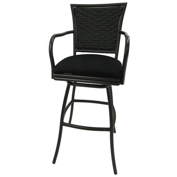 Outdoor Extra Tall Patio Bar Stool 34" Erin Black Black