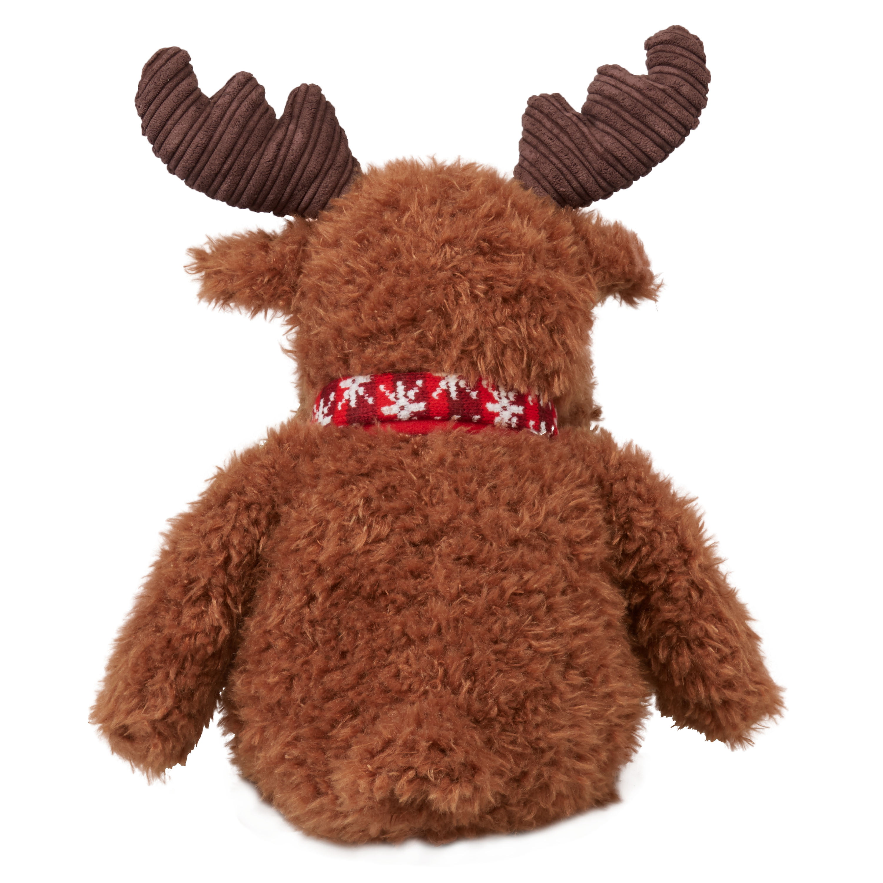 Aurora Reindeer Plush Brown Sitting Red Plaid Scarf Two Available 