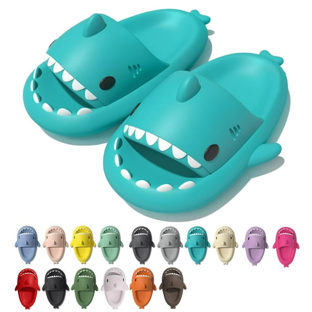 Pantuflas Shark Cloud Rosyclo para Mujeres/Hombres, Verde Menta