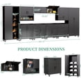 thumbnail image 4 of IKIMI 10-Piece Garage Storage Cabinet Set, Heavy Duty Metal Garage Cabinets System Workshop Set with 2* Tall Tool Cabinets+ 4 * Wall Mounted Cabinet+ 4 * Tool Cabinet with Wheels, Black, 4 of 9