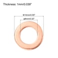 thumbnail image 2 of Uxcell Flat Copper Washers Copper Flat Sealing Ring Copper 102 pack 8x14x1mm, 2 of 6