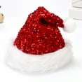 thumbnail image 3 of Shoreew Christmas Sequin Santa Hat for Adults Unisex Glittery Sparkly Holiday Hat with Fluffy Pompom for New Year Xmas Party Supplies, 3 of 7