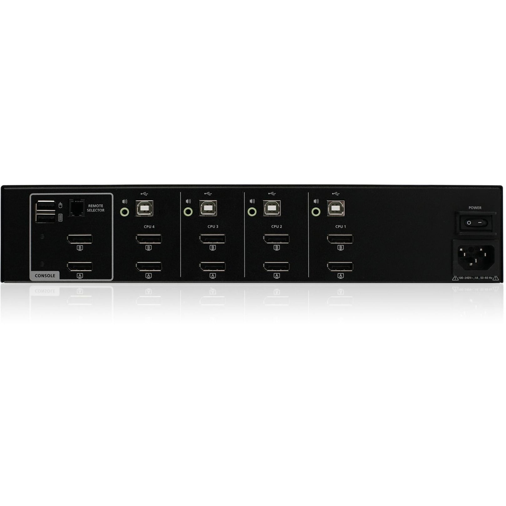IOGEAR 4-Port Dual View DisplayPort Secure KVM Switch w/Audio - 4 Computer(s) - 1 Local User(s) - 3840 x 2160 - 50 Hz, 60 Hz - 6 x USB - 10 x DisplayPort