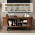 thumbnail image 2 of S-HOME Walnut 47" TV Stand with Sliding Door and Storage Compartment for Living Room Bedroom Office Furniture, 2 of 12