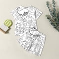 thumbnail image 4 of Boys Outfits 2 Piece Hand-Painted Diy Graphic Print Crew Neck Short Sleeve T Shirt And Shorts for Outdoor Wear Baby Boys' Clothing Sets White 3-4 Years, 4 of 7