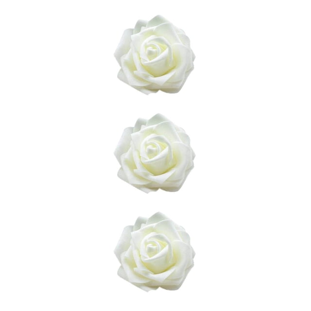 Flores artificiales Billuyoard 50 piezas espuma PE Simulación rosas decoración boda crema Blanco