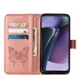 thumbnail image 3 of SaniMore Case for Motorola Moto G Stylus 2023 (6.5"), PU Leather Skin with Luxury Embossed Butterfly [Wrist Strap & Card Slots & Flip Kickstand] Full-body Shockproof Business Wallet Cover, Rosegold, 3 of 4