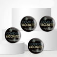 thumbnail image 5 of 9 Pcs Black Gold Vaccine Button Pins Covid-19 Vaccinated Peacock Feather Pattern For Men's/Women's Brooches or Doctors Nurses Hospitals 2-1/4 Inch Colorful, 5 of 7