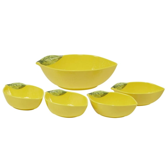 Certified International Zest 3-D Lemon 5 pc Melamine Serving Bowl Set, Multicolor