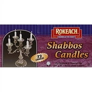 Rokeach 3-Wick Traditional Shabbat Candles, Unscented, White, 72 Count
