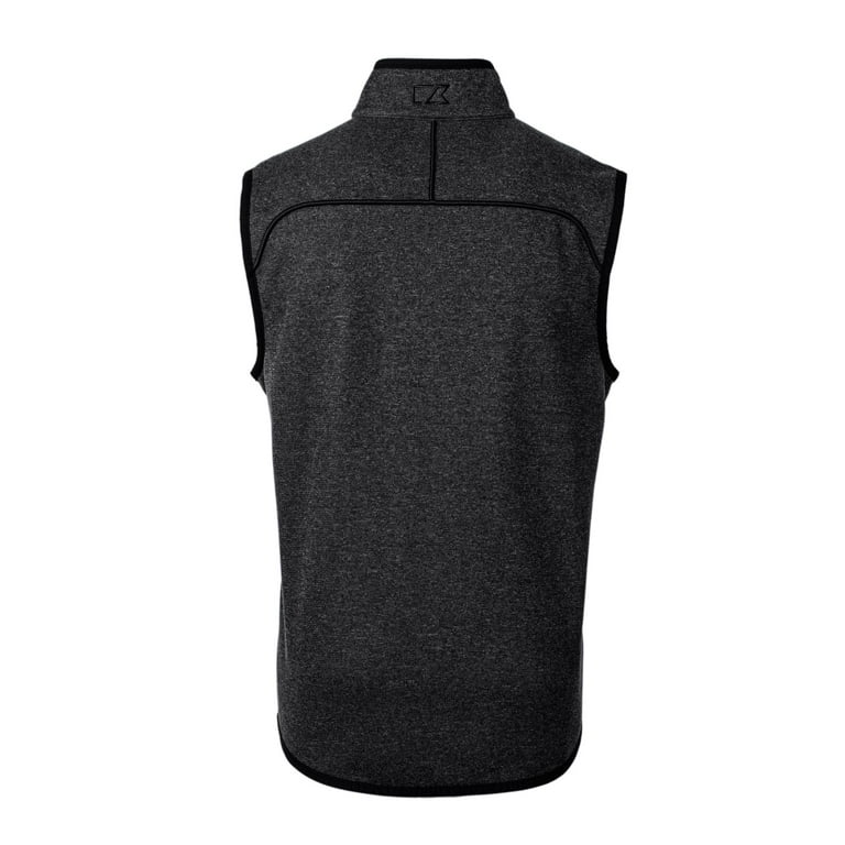 Men s Cutter Buck Heather Charcoal Notre Dame Fighting Irish Alumni Logo Mainsail Sweater Knit Fleece Full Zip Vest Walmart