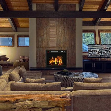 Ebern Designs Gibbs Flat Electric Fireplace Insert Walmart Com