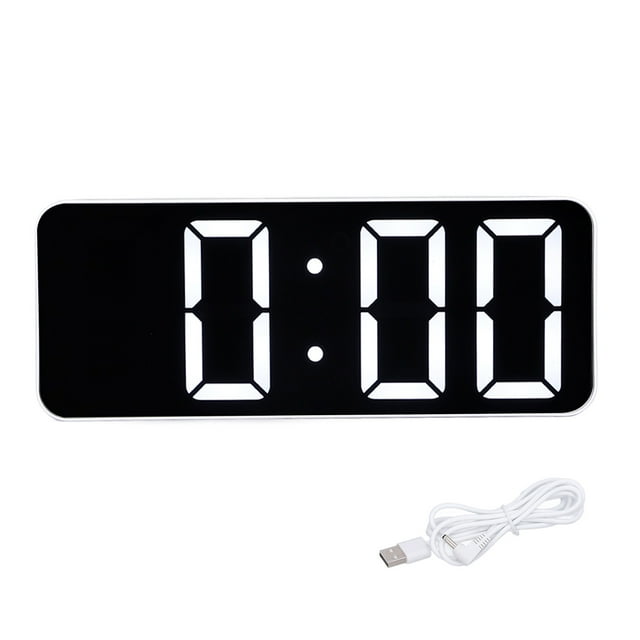 Reloj digital estilo norte de Europa, blanco, sencillo, con fuente grande, para dormitorio, ideal para regalar.