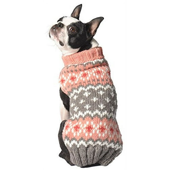 Chilly Dog CD-FAIRISLE-PEACH-3XL Handmade Fairisle Wool Dog Sweater, Peach - 3XL