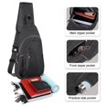 thumbnail image 2 of Bolso bandolera TITECOUGO Z1 de lona negra oscura, nylon ligero, 2 of 6