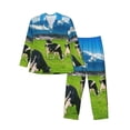 thumbnail image 1 of Fotbe Grazing Cows Mountain View Pijama de Hombre con Estampado de Manga Larga, Conjunto de 2 Piezas, Ropa de Dormir Suave y Cómoda con Bolsillos-XX-Large, 1 of 7