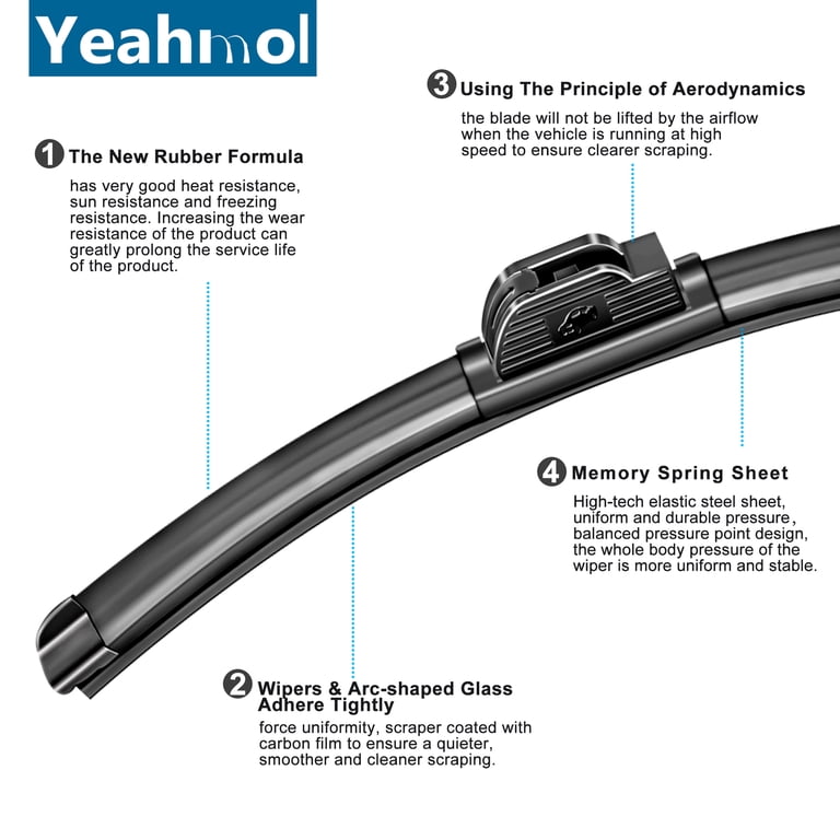 Erasior Front Windshield Wiper Blades Fit For Ford C-Max 2013 28
