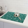 thumbnail image 6 of Lsque teal green paw Pattern Drying Mat for Kitchen Counter, 18x24 Inch Ultra Absorbent Home Dish Drainer Mats Plate Holder, 6 of 7