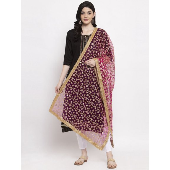 eloria Woman's Indian Ethnic Chunni, Net White Dupatta, Stole, Scarf Shawl Wrap