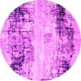 thumbnail image 1 of Ahgly Company Indoor Round Oriental Pink Industrial Area Rugs, 4' Round, 1 of 4