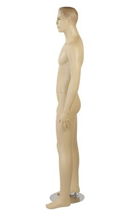 SSWBasics Male Caucasian Complexion Fiberglass Mannequin - Molded Blonde Hair - Height 6'