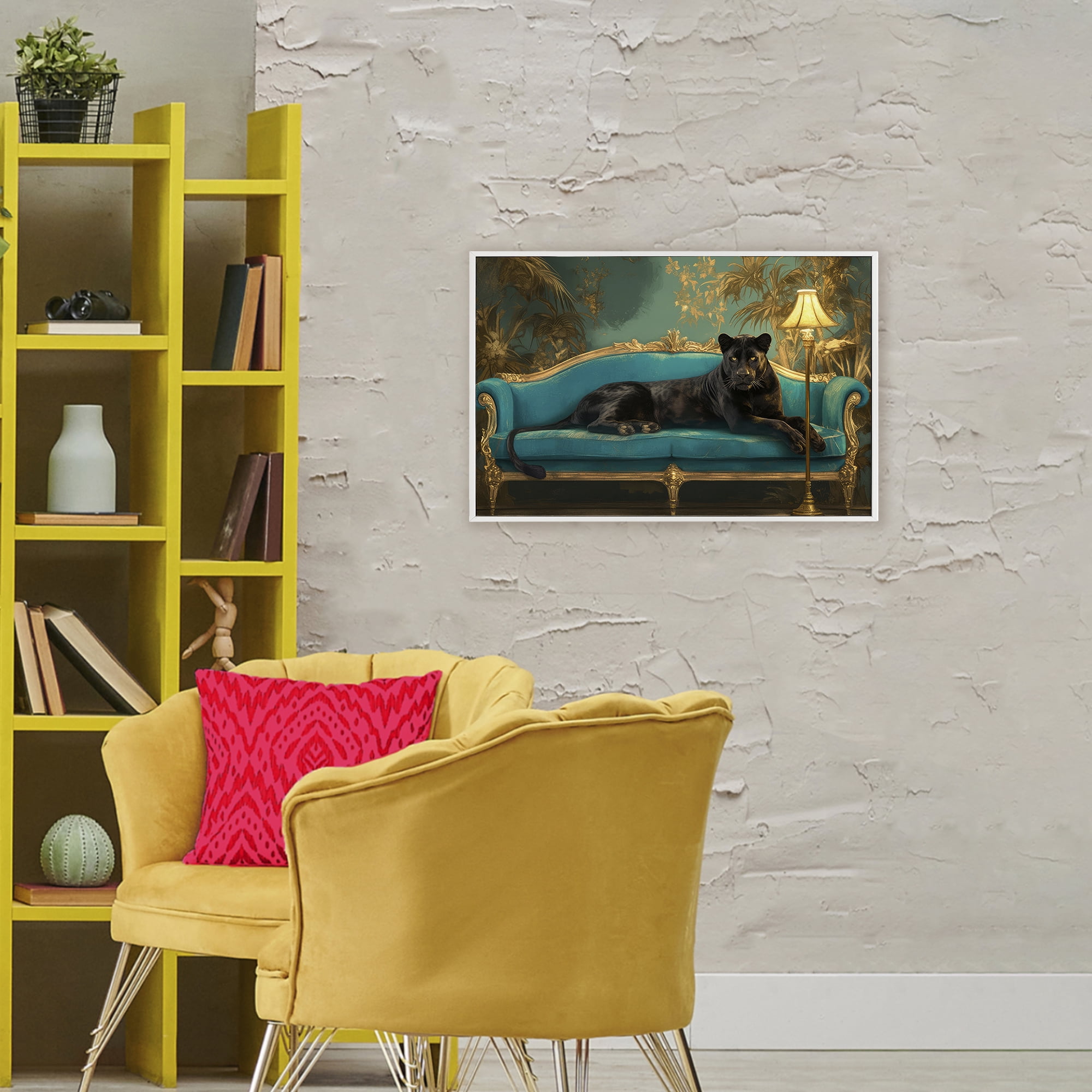 Stupell Industries Exotic Lounging Panther White Framed Giclee Art, design by Tina LeCour