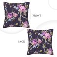 thumbnail image 3 of ZNDUO Square Home Decorative Throw Pillows, Corduroy Purple Vintage Roses Texture Pattern Couch Pillows, Throw Pillows for Bed, 20"x20", 3 of 8