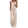 thumbnail image 2 of GILIGEGE Women's 2 Piece Lounge Set,Summer Outfits - Camisole Top & Wide Leg Pants,Dressy Outfits with Pockets,Gym Yoga Outfits,Activewear Loungewear,Comfy Beach & Travel Outfits 2026 Trendy Beige, 2 of 8
