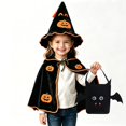 thumbnail image 2 of CUZIBR Kids Halloween Bat Shaped Candy Handbag Cartoon Funny Face Treating Bag Children Trick Or Treating Party Storage Tote, 2 of 4