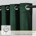 thumbnail image 2 of StangH Dark Green Velvet Curtains - Vintage Style Home Decor Blackout Curtain Panels for Farmhouse Living Room / Dorm / Basement / Apartment, W52 x L63, 2 Panels, 2 of 8