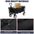 thumbnail image 4 of NiamVelo Collapsible Wagon Foldable Wagon Cart Beach Wagon Outdoor Utility Wagon with  Wheels  and Adjustable Handle for Beach, Camping Black, 4 of 8