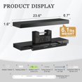 Black Glossy Finish Floating Shelves for Wall, 23.6'', Bright Solid