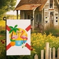 thumbnail image 6 of Florida Garden Flag Outdoor with Flamingos Palm Tree Orange Blossom Sunset Tropical Beach Scene House Banner Welcome Summer Spring Yard Porch Patio Seasonal Decoration Miami Vibes 12x18 Inch, 6 of 8