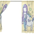 thumbnail image 4 of Coolnut Mermaid with Unicorn Sheer Gauze Door Curtain Window Curtain Drapes for Living Room Kids Bedroom Window Treatment W55 x L84 In 2 Panels, 4 of 4