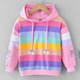 thumbnail image 2 of KPOPLK Girls Rainbow Hoodie Size 1-12 Oversized Basic Hooded Sweatshirts Long Sleeve Pullover Hoodies Cute Trendy Tween Girl Clothing Pink,Size 5-6 Years, 2 of 8