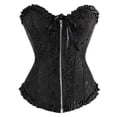 thumbnail image 2 of overbust corset sexy lace plus size erotic zip floral women bustier corset lingerie tops, 2 of 4