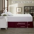 thumbnail image 4 of Wine Solid Pleated Bed Skirt Full XL Size -10 Inch Drop Split Corner Pleated Bedskirts -Microfiber Box Pleated Bedskirts - Never Lift Your Mattress - Hotel Quality Magic Bed Skirt, 4 of 8