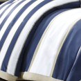 thumbnail image 3 of Mi Zone - Ashton - Comforter Set - Navy - Full/Queen - Striped Pattern - Includes 1 Comforter, 1 Decorative Pillow, 2 Shams, 3 of 5