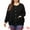 Black, variant on DARING DIVA Women's Plus Size Button Down Crew Neck Cardigan Sweater 1X Gray