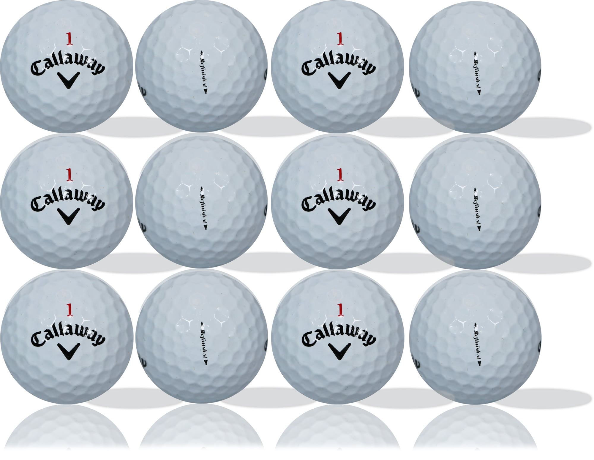 (2 pack) Callaway Chrome Soft White Refinished Golf Balls 12 Pack by GBM Golf – Premium Performance Golf Balls