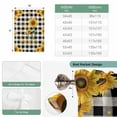 thumbnail image 6 of Sunflower Checked Balloon Curtains for Living Room/French Door, Vintage Garden Floral Bees Farmhouse Tie Up Curtains 63 Inch Length Energy Saving Kitchen Curtains Shades for Windows 42"x63", 6 of 8