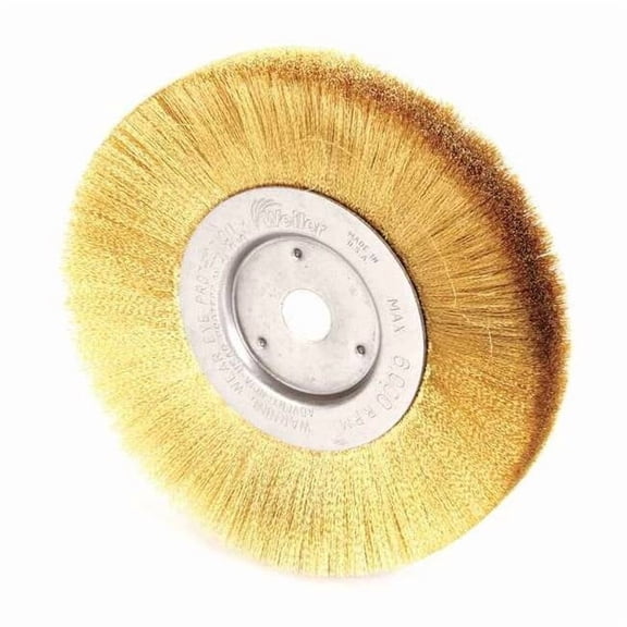 Weiler Crimped Wire Wheel Wire Brush, Arbor, 6" 93800