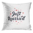 thumbnail image 1 of RYLABLUE Signe Juste Marié Main Lettrage avec des Coeurs pour Mariage et Texte Typo Jeter Taie d'Oreiller Housse de Coussin, 1 of 1