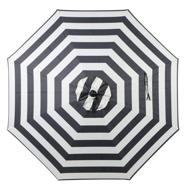 Better Homes & Gardens Outdoor 9' Ibiza Stripe Round Crank Premium Patio Umbrella