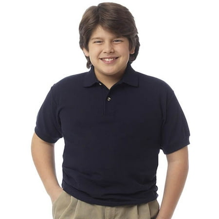 Basic Image Boys' Short-Sleeve Solid Pique Shirt