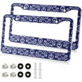 thumbnail image 2 of GZHJMY Mexican Talavera License Plate Frames 2PCS Car License Plate Holder with Screw Parts Cover Set Automotive Car Accessories Decor for Universal US Vehicles, 2 of 7