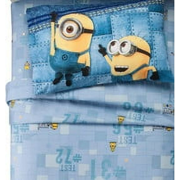 Franco Manufacturing 3-Piece 200 Thread Count Despicable Me 3 Minions Blue Microfiber Twin Sheet