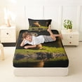thumbnail image 4 of Erosebridal Jungle Capybara Kid Twin Sheet Sets, Rustic Animal Bedding, 3 Pieces, 4 of 5