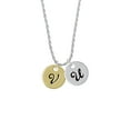 thumbnail image 2 of Delight Jewelry Goldtone Large Disc Letter - V - 3/4'' Silvertone Script Initial Disc - U - Charm Necklace, 20"+3", 2 of 4